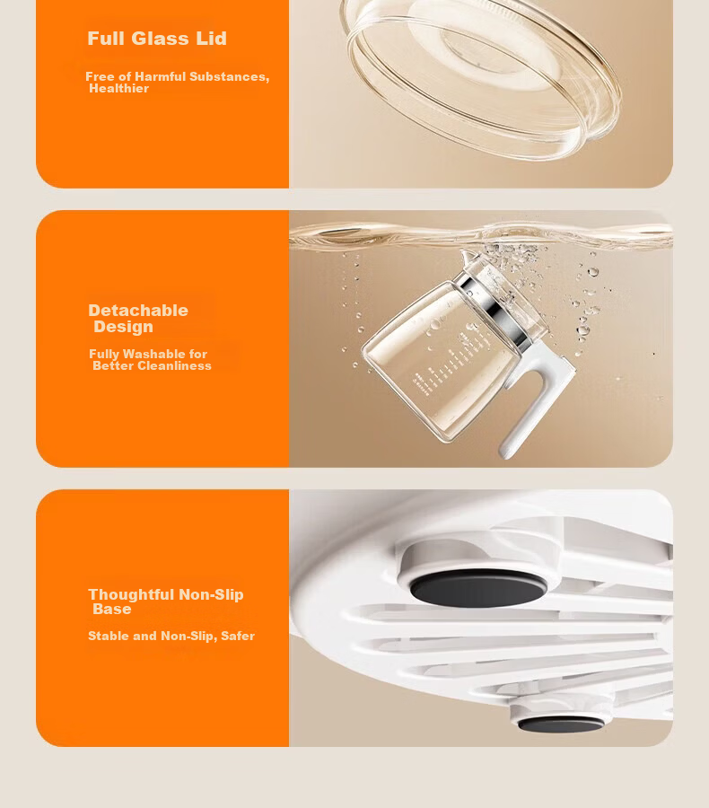 HeWu Full Glass Temperature-Controlled Kettle Baby Thermostat Kettle Milk Warmer Baby Formula Warmer Electric Hot Water Kettle 23