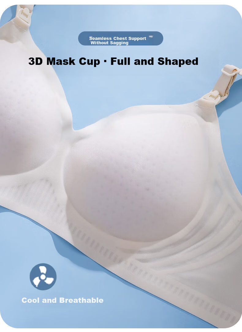 JOYNCLEON Maternity Nursing Bra Summer Thin Pregnant Women Breastfeeding Special Champagne XXL Jwx158828 11