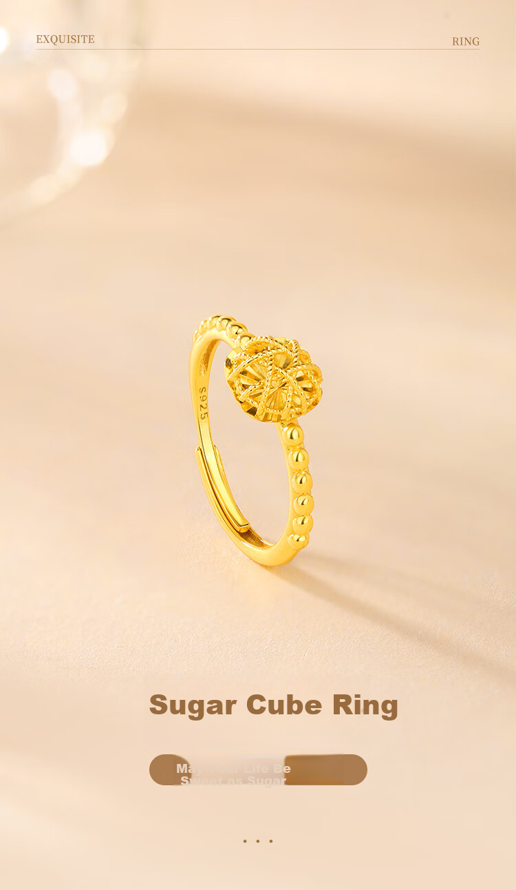 Jinliufu Auspicious S925 Silver Dark Orange Square Sugar Adjustable Ring for Women Pure Silver Fashion Birthday Gift 1