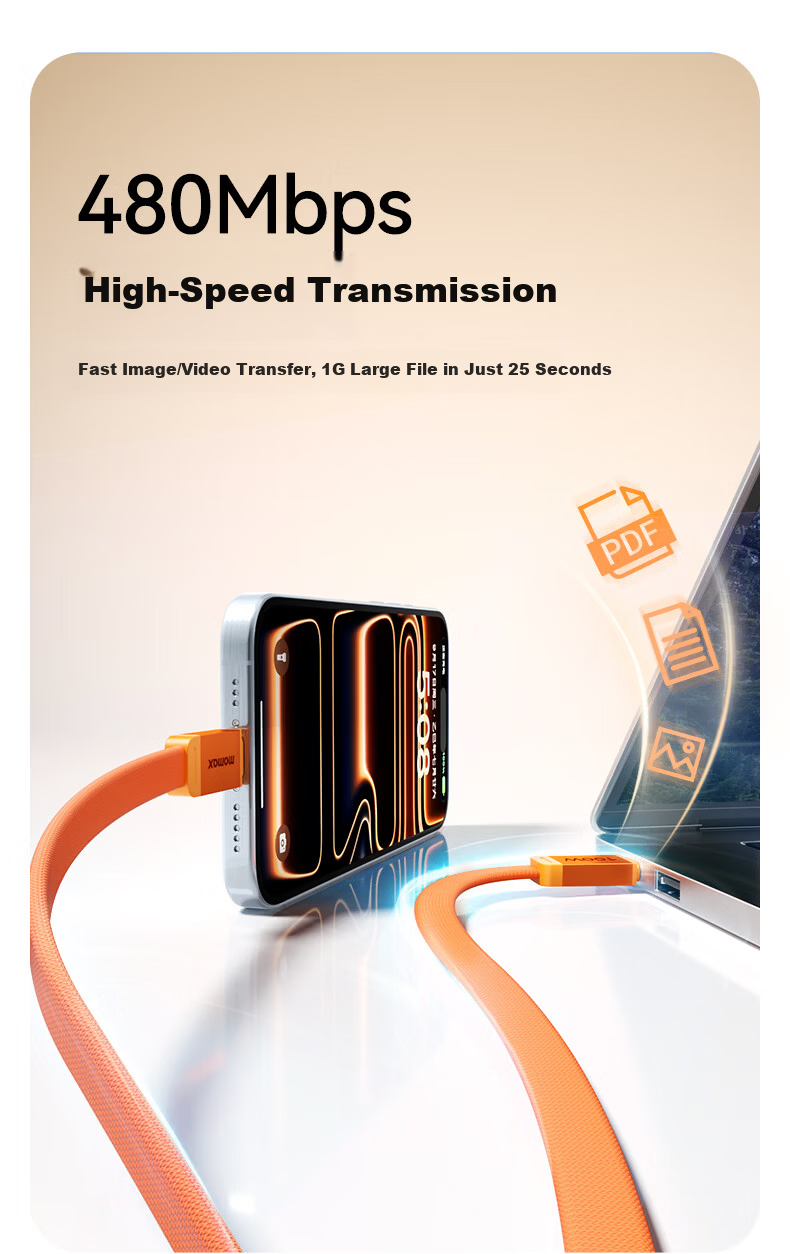 MOMAX Magnetic Type-C Charging Cable PD100W Fast Charge Car CTC Braided Magnetic Storage Compatible with Apple iPhone 17/16/iPad/Laptop/Tablet Xiaomi Black 9
