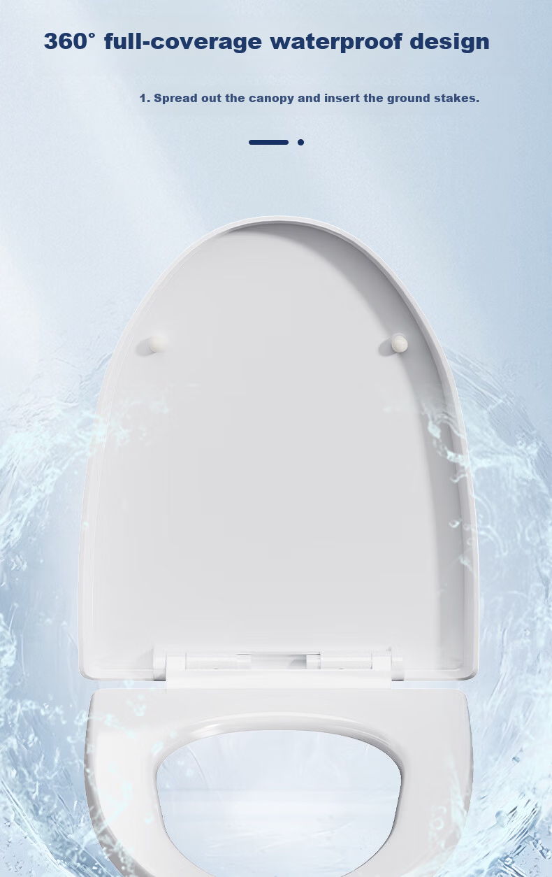 PENGLUCK PENGLUCK Toilet Seat V-Shaped Universal Thick Solid Cover Plate, PP Material, Household Anti-Break Toilet Ring, Slow-Close 8