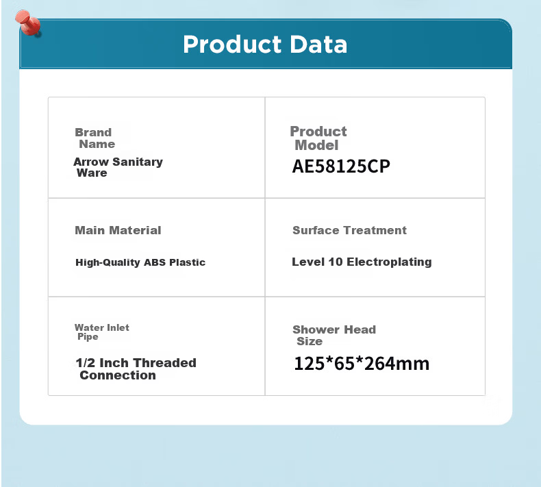 ARROW Bathroom Shower Head Pressure-Boosting Water-Saving Red Dot Award Back Spray Handheld AE58125CP 3