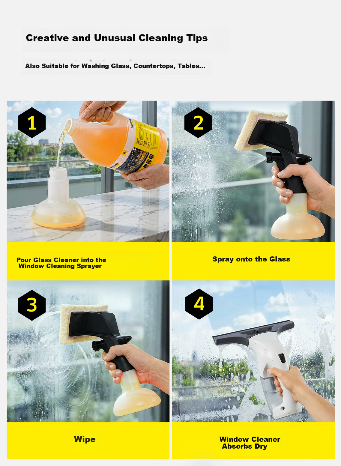 KARCHER Germany Karcher WV1 Handheld Wireless Electric Window Cleaner Glass Squeegee Surface Cleaner Tile Scraper Suction All-in-One 2