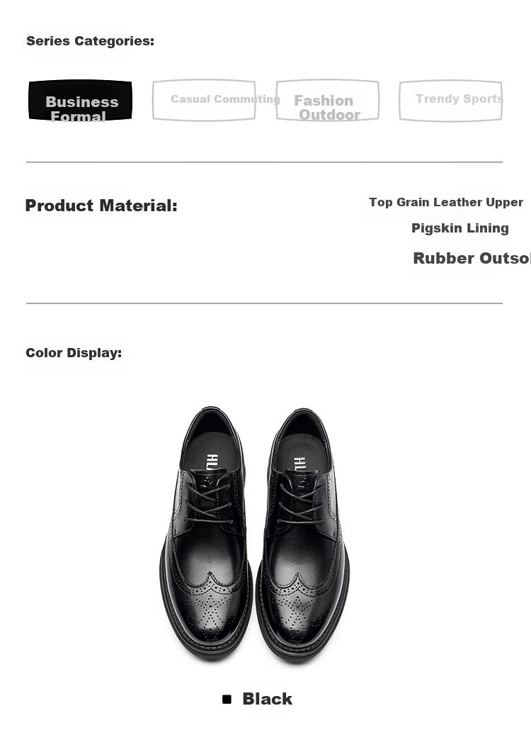 HLA Heilan Home Men's Leather Loafers Slip-On Business Casual Shoes 5