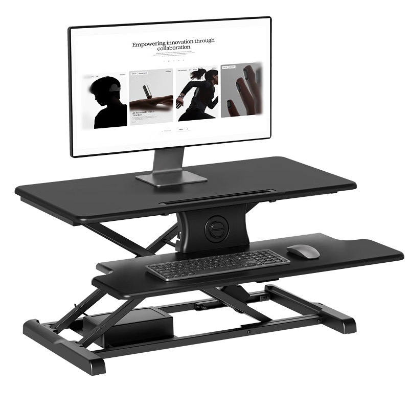 Brateck Electric Height Adjustable Desk Computer Stand, Standing Desk Workstation with Adjustable Height Computer Desk D760
