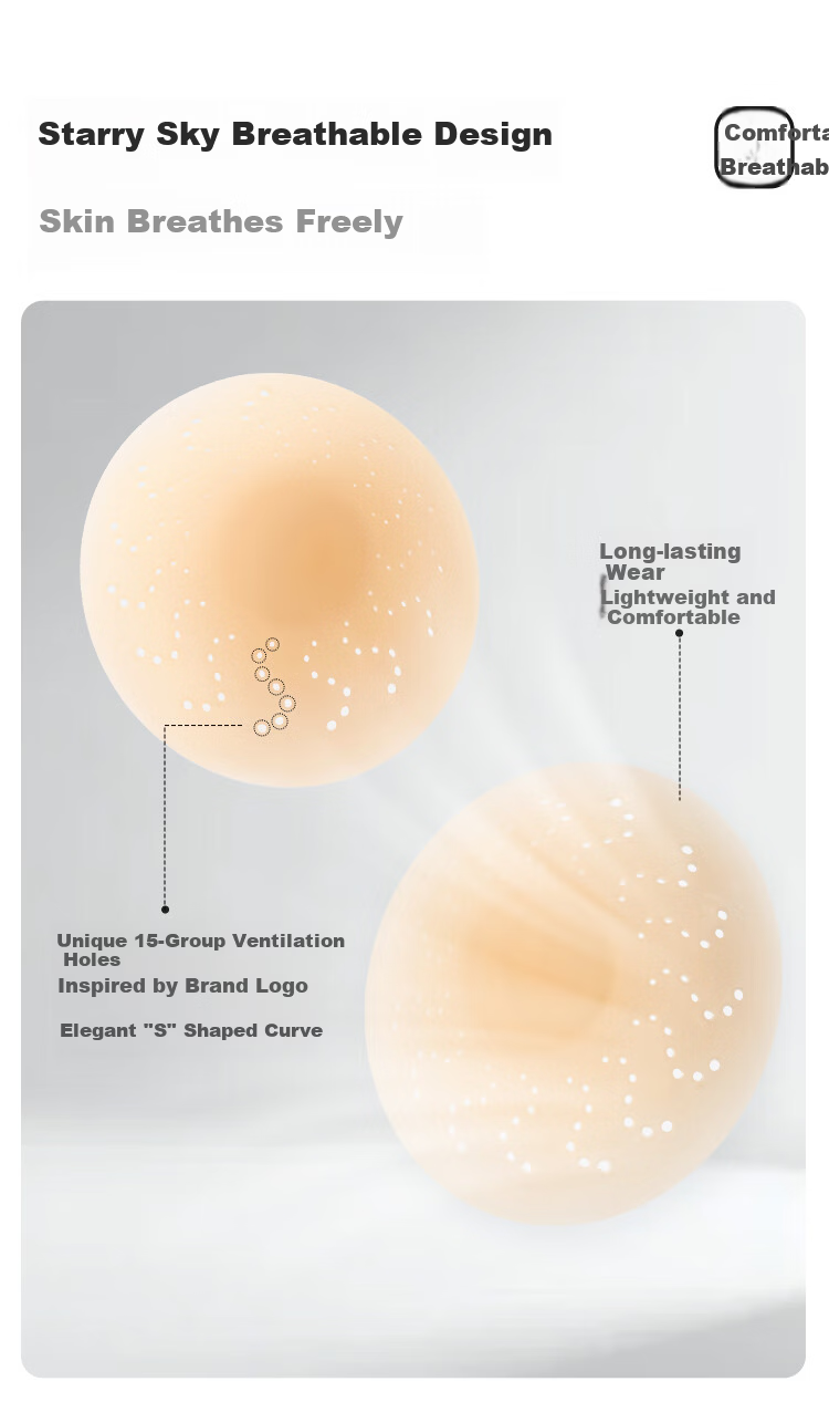SBEAUTY 6.0 Aloe Vera Nipple Covers 2026 New Center Adhesive-Free Breast Pads Starry Sky 2 Pairs 5