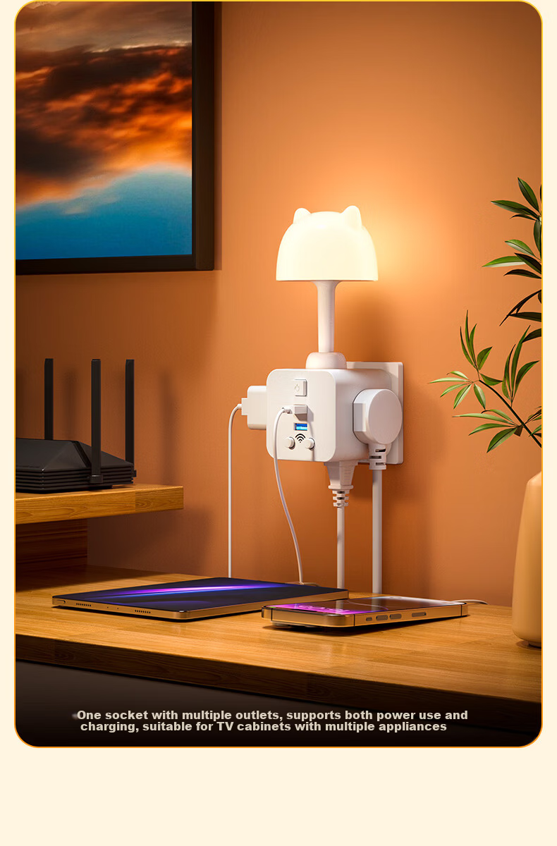 DUPAI Smart Remote Control Eye Protection Night Light Integrated Socket Bedside Table Lamp Bedroom Baby Nursing Maternity Baby Sleep Lamp 21