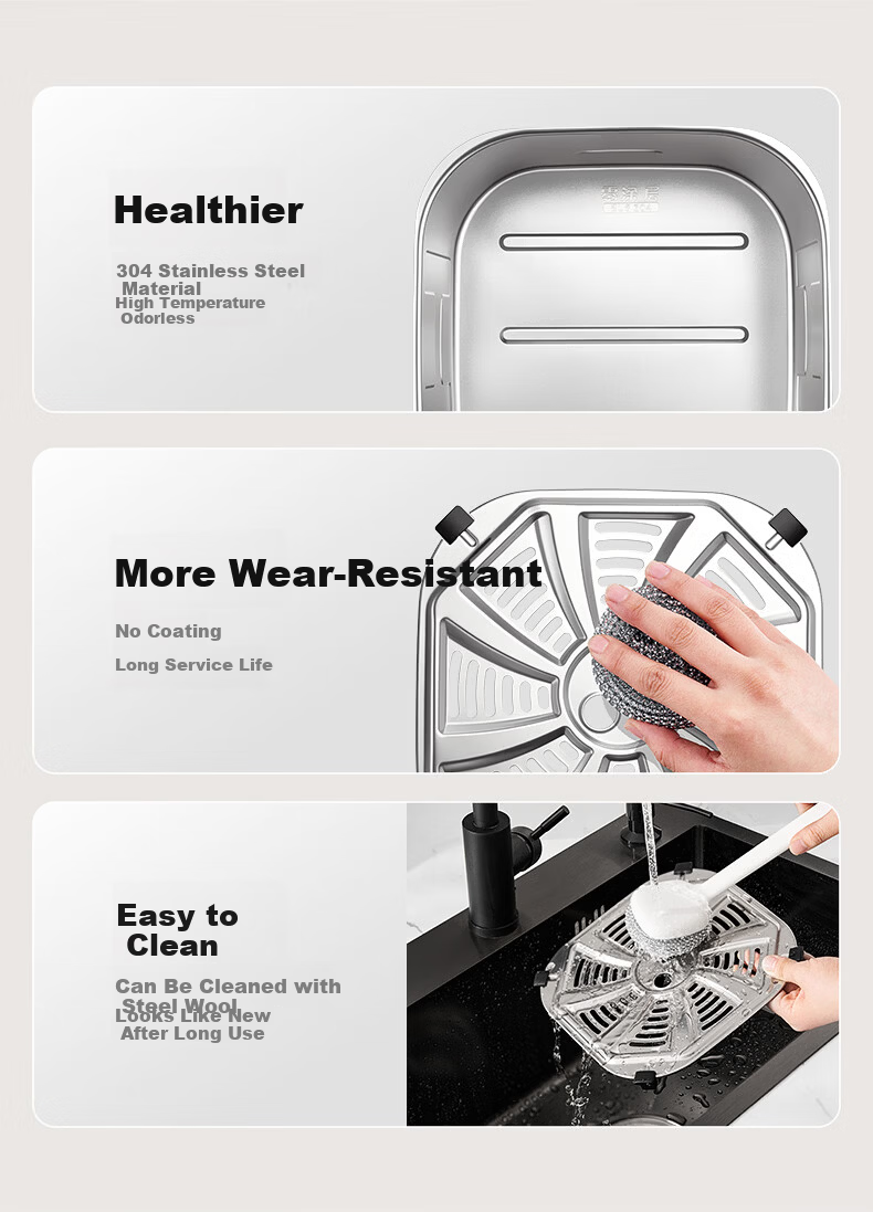 Midea Air Fryer Stainless Steel 0-Coating 2026 New Model【Price Guarantee 618】6.5L Large Capacity Home Air Fryer Steam Oven Combo Metal Interior KZE6559PRO 3