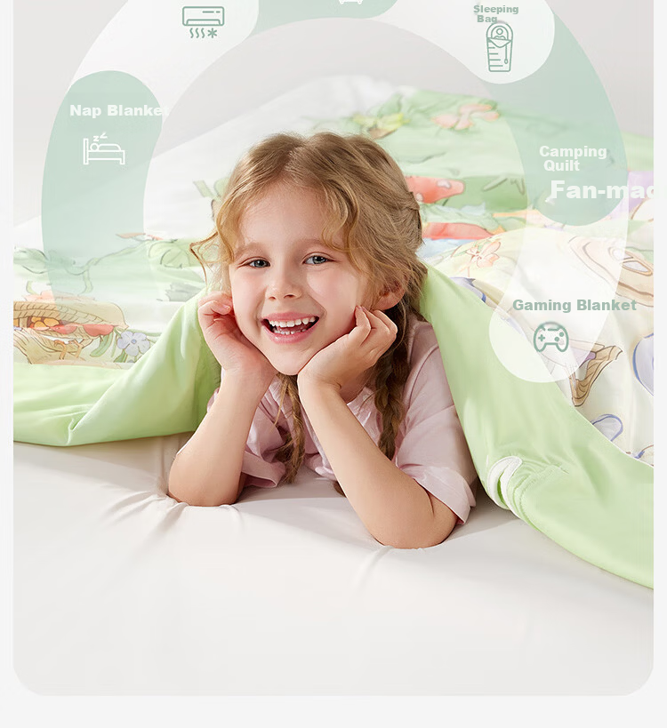 Kidsneed Baby Anti-Kick Sleeping Bag Toddler Spring Summer Anti-Startle Hug Blanket Belly Protection Sleep Sack 150x150cm 15