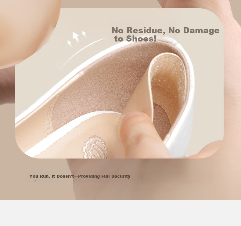 Langsha 2 Pairs Silicone Heel Pads Anti-Slip Heel Protector Prevent Blisters High Heel Insoles Shoe Size Reducer for Women 12