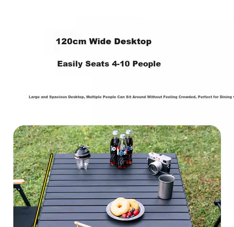 Xiaomo Outdoor Folding Table, Picnic Barbecue Egg Roll Table Camping Table And Chairs, Portable Stalls Camping Balcony Leisure Table, Black 11