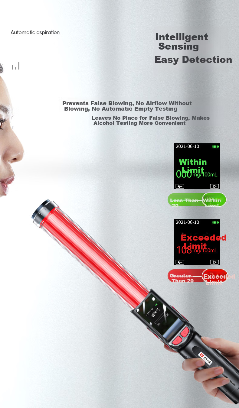 MaiDun MD-009 Alcohol Tester Breathalyzer Alcohol Detection Device Rapid Drunk Driving Test 3