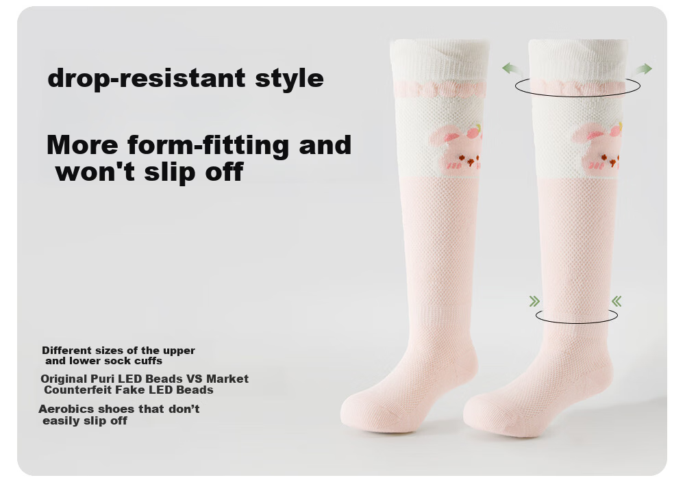 Betis Baby Long Tube Socks Summer Thin Mesh Breathable Anti-Mosquito Over-the-Knee Kids Socks 11