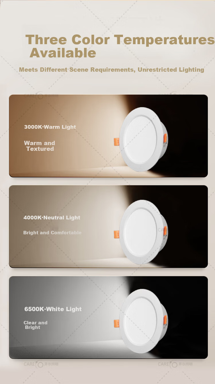 CARE LED Recessed Downlight Ceiling Light Corridor Light 3W 2-inch White Light 6500K Cutout 65±5mm 7