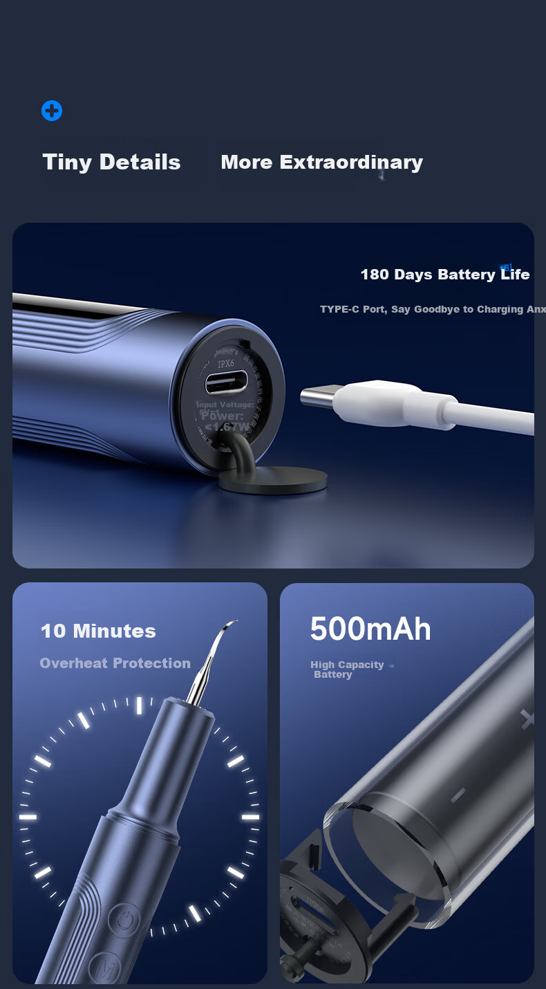 Moon Crescent Ultrasonic Dental Cleaner [Flagship Model] T8 Ultra Teeth Cleaning Water Flosser Tartar Remover Yellow Stain Tea Stain Removal Gift for Husband Boyfriend Price Guarantee 618 17