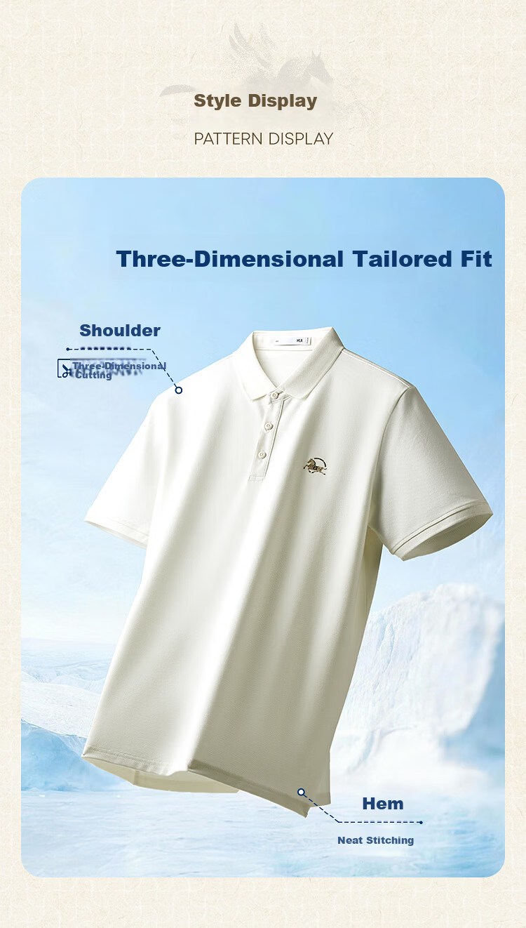 HLA Heilan Home Men's Short Sleeve Polo Shirt 2026 New Year of the Horse Summer Father's Day Gift 5