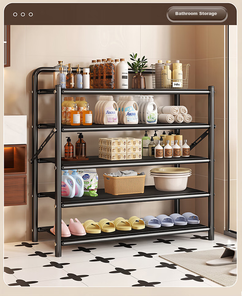 Yaoying Shoe Rack Home Multi-layer Foldable Shoe Cabinet Small Apartment Shoe Storage Organizer YJ23 Black 4 Layers 50cm 14