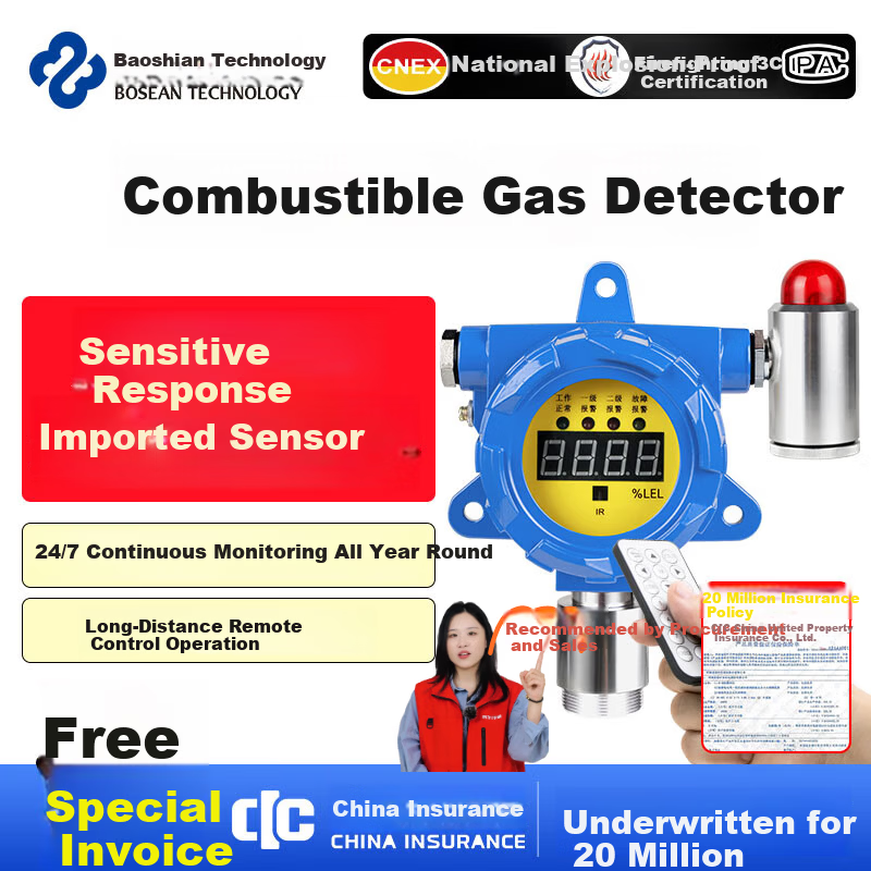 BAOSHIAN GTYQ-DX101 Combustible Gas Alarm Detector Industrial Gas Detector Combustible Gas Detector