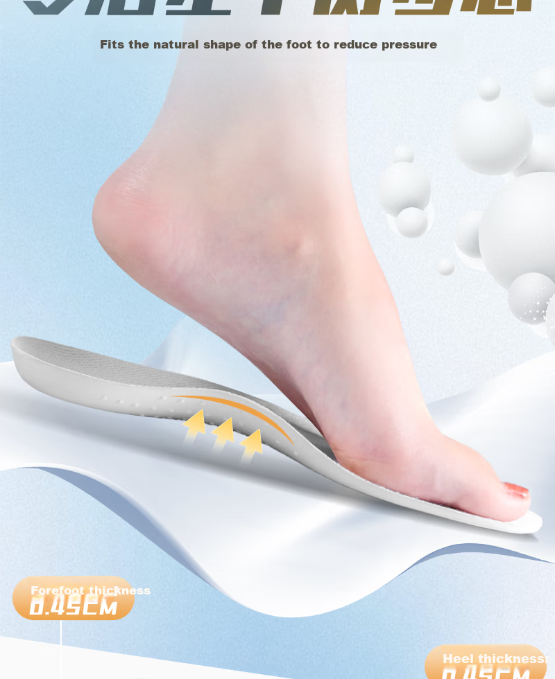 Vitality Rebound Lightweight Sports Insoles 2 Pairs Men Sweat-Absorbing Odor-Resistant Soft Breathable Cushioned Shock-Absorbing Comfortable for Long Standing Running Women Summer Size 39-40 15