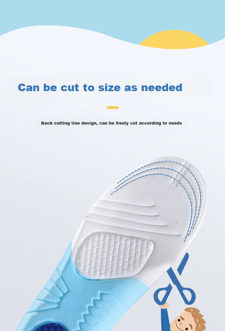 Bonnie Family 3-Pair Kids' Insoles Cuttable Shock Absorbing Comfortable Sweat-Absorbent Breathable Summer Size 30-31 11