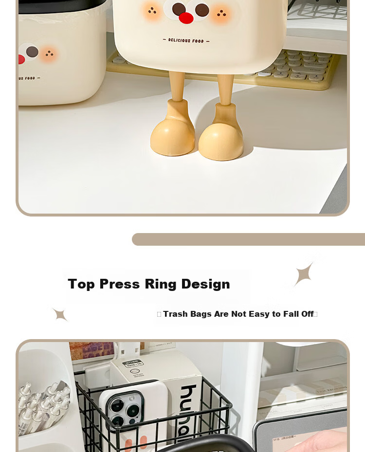 Class 3-2 Realistic Educational Kids Toy Mini Desktop DIY Trash Can Pretend Play Gift for Boys and Girls 5