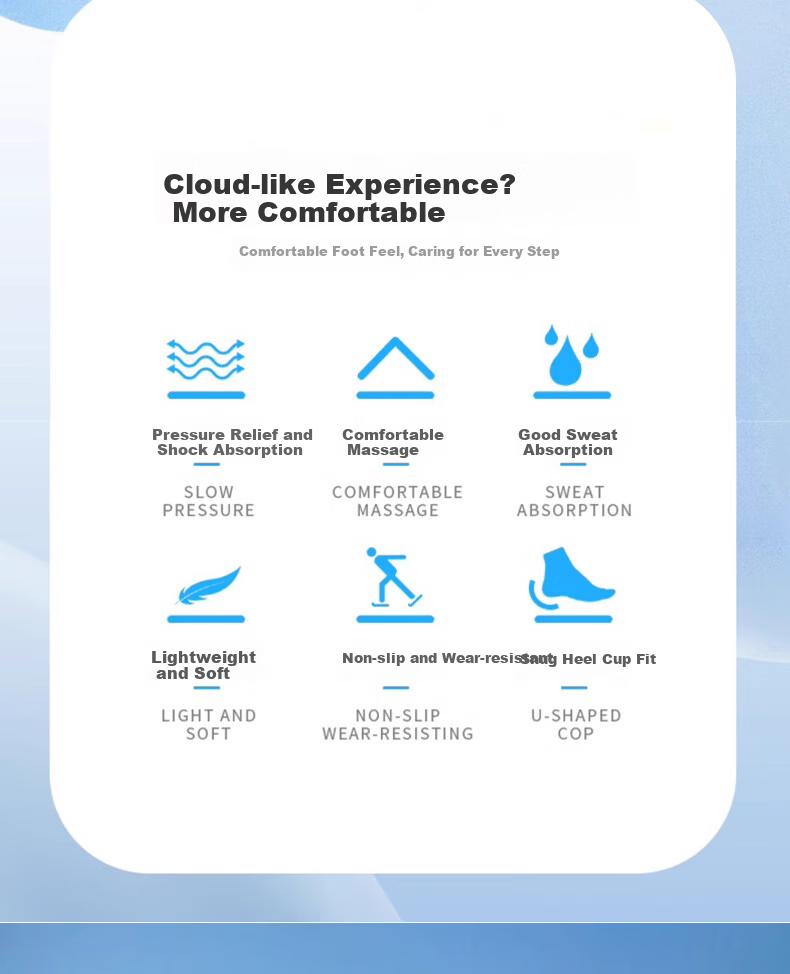 Zulijian Arch Support Insoles Unisex Sweat-Absorbing Odor-Resistant Sports Shock-Absorbing Anti-Fatigue Soft Sole Comfortable Pain-Relief for Long Standing 3