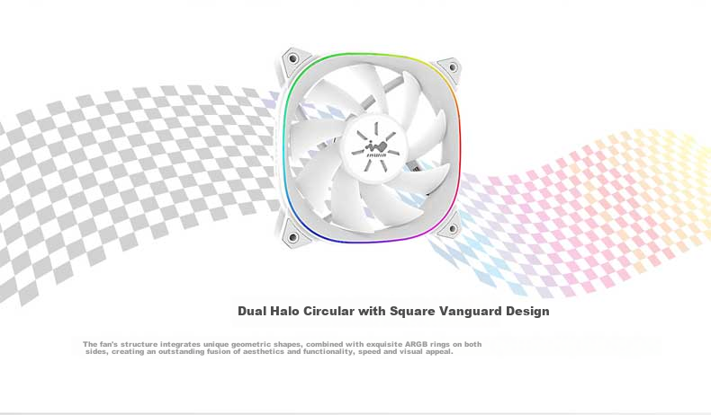 IN WIN ASE120P White 12cm ARGB Computer Case Fan, Single Pack (PWM Intelligent Speed Control/ARGB Motherboard Aura Sync/Dual-Sided Lighting Effects/Wise Daisy-Chain) 3