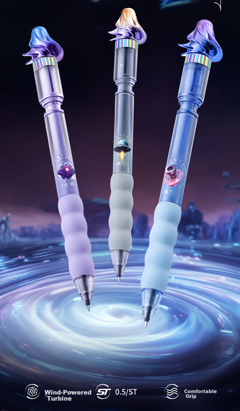 AIHAO Back-to-School Essential 0.5mm Black Ink Retractable Gel Pen Student Exam Pen ST Tip Purple Single GP4910 2