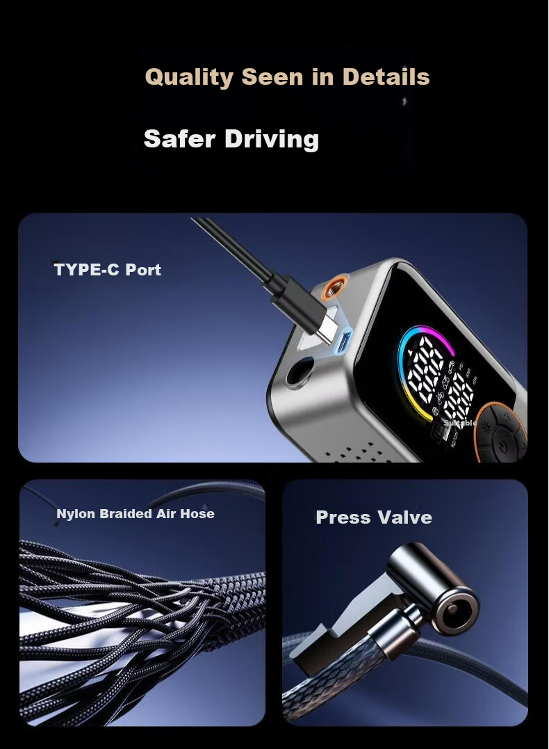 LINGCHEN Car Air Inflator Electric Tire Pump Wireless High-Pressure Tire Pressure Gauge for Xiaomi SU7 13
