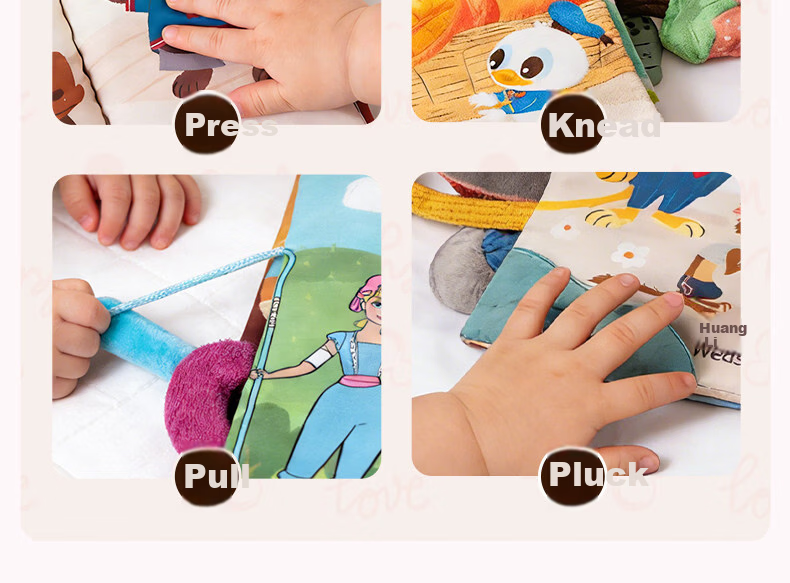 Disney Baby Soft Cloth Teething and Tearing Quiet Book Backpack Gift Box Early Education Cognitive First Birthday Children's Day Gift 12