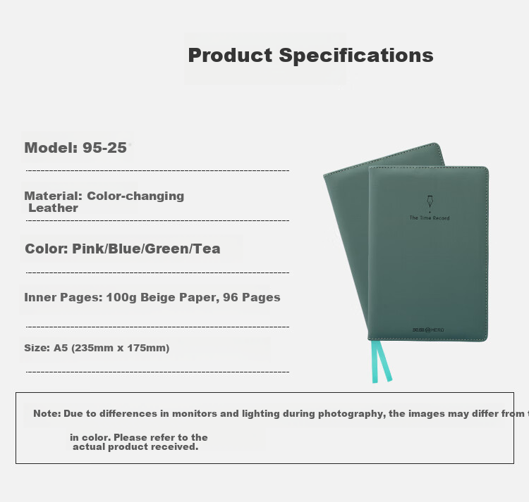 HERO New A5 Business Notebook Thickened Hard Cover Soft Leather Simple High-End Gift Meeting Portable Office Stationery Lined Detachable Diary Journal Binder 1