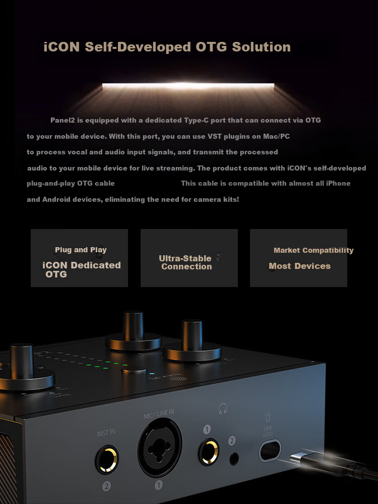 ICON Panel 2 Live Streaming Audio Interface P2 External Computer Sound Card Professional Host Singing KTV Recording Live Broadcast E-commerce Gaming Stage Performance Teaching Streaming Equipment 9