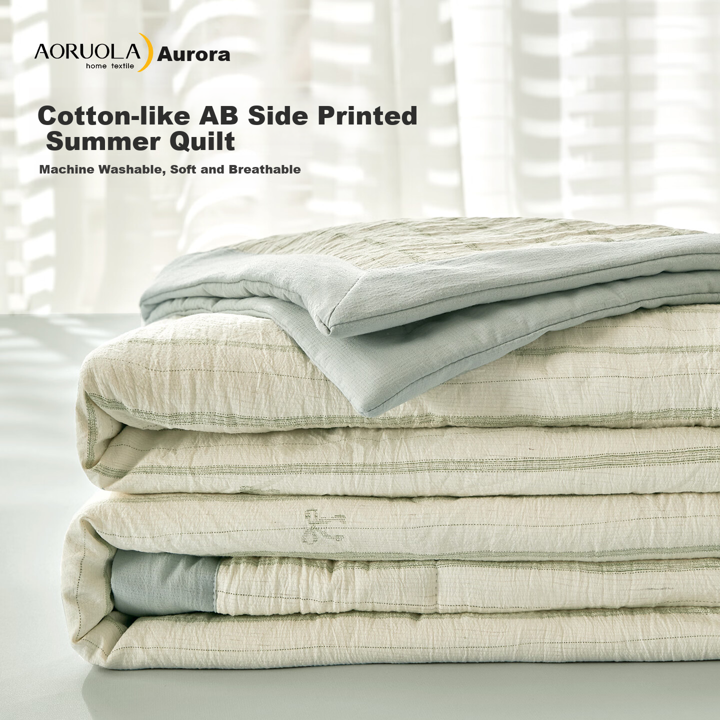 Aurora Summer Quilt Air Conditioning Quilt Lightweight Dual-Sided Cotton Comforter Machine Washable