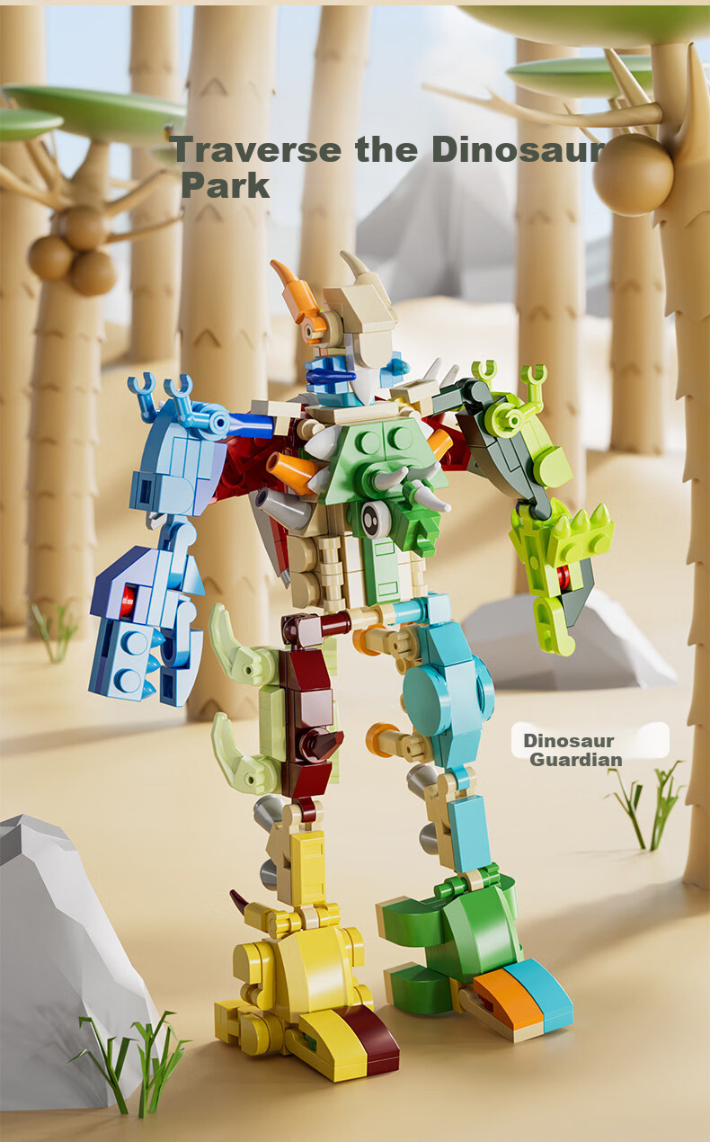 JEPPE Dinosaur Toy Blind Box Small Building Blocks Student Prize DIY Assembly Kids Kindergarten Children's Day Gift 3