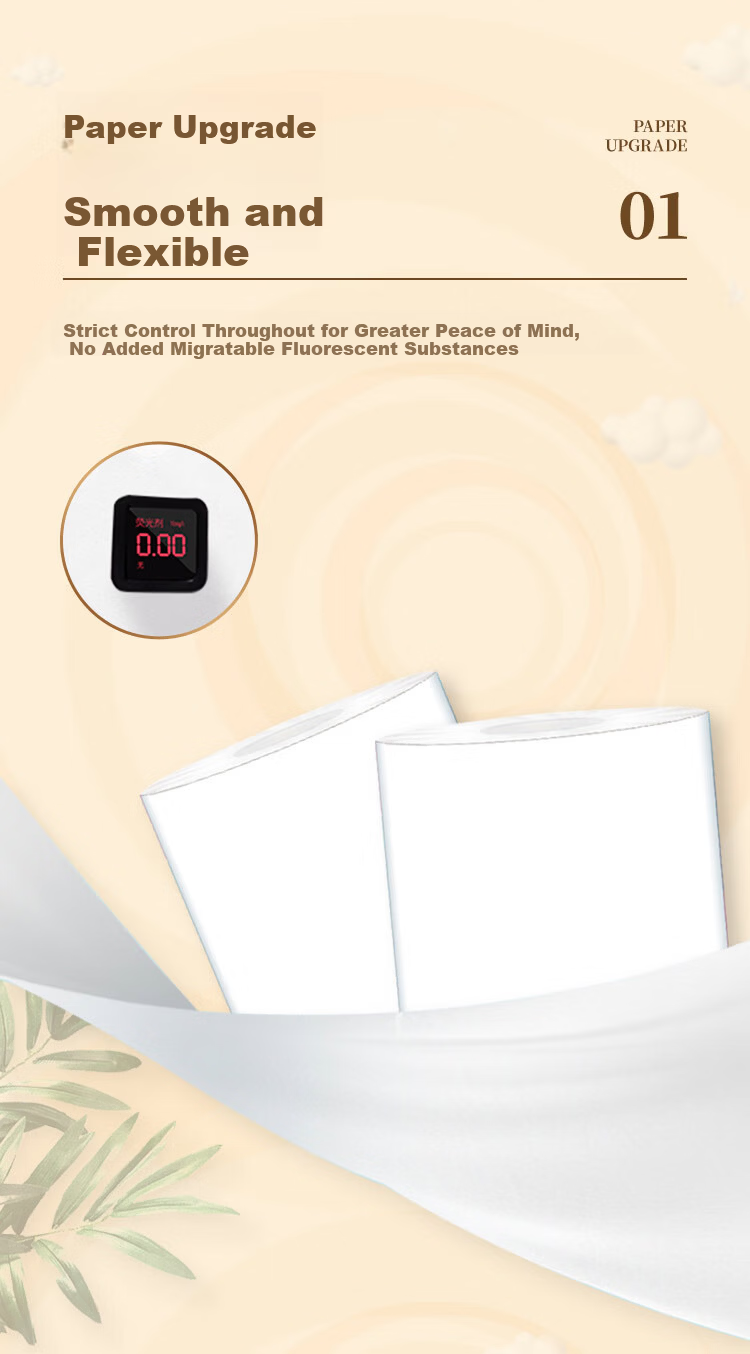 Qingfeng Commercial Large Roll Toilet Paper 4-Ply 650g*12 Rolls for Shopping Mall Hotel Public Restroom 3