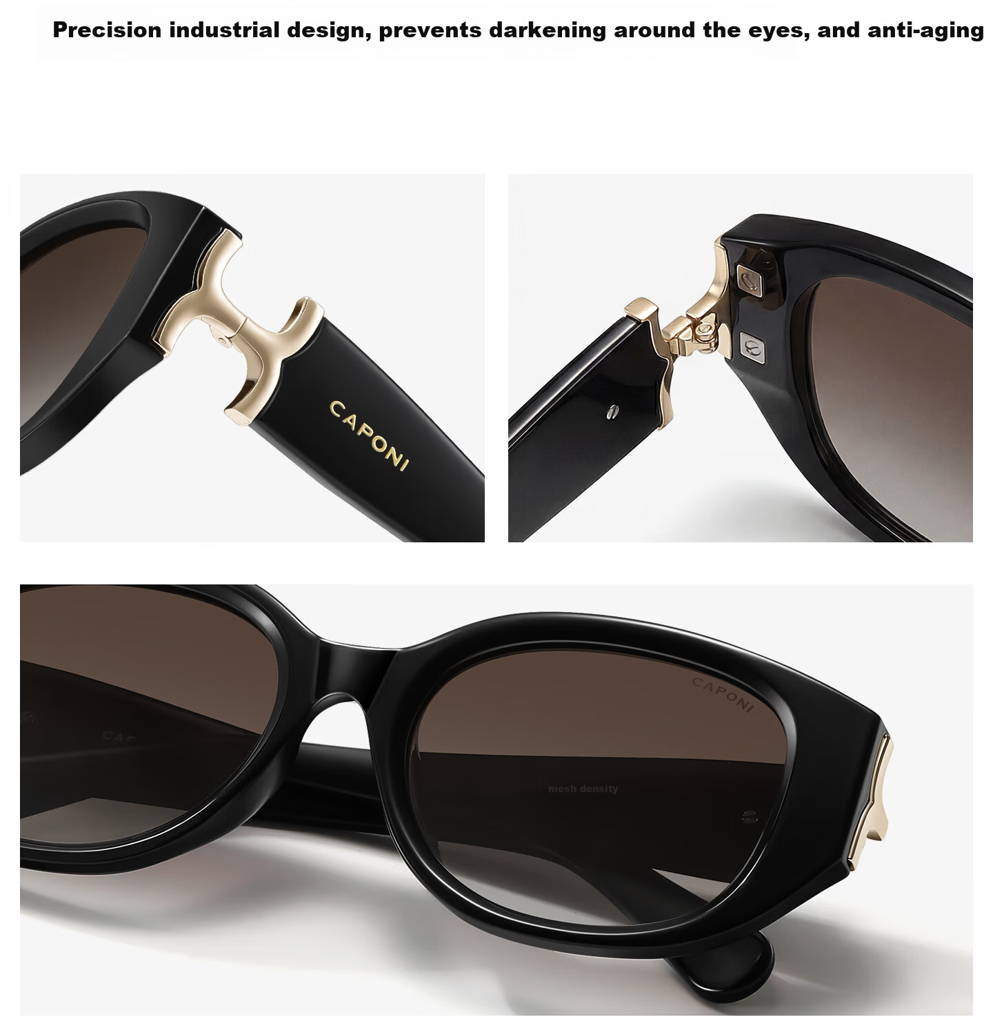 CAPONI Cat Eye Polarized Sunglasses for Women 2026 New Vintage UV Protection Sun Glasses Driving Slim Face 6