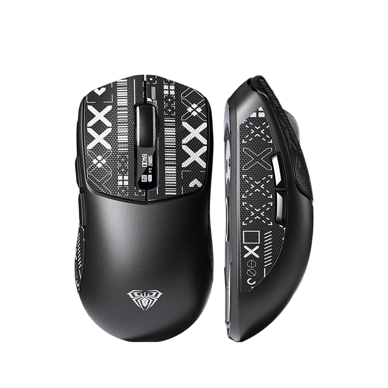 AULA SC580PRO Wireless Mouse PAW3311 Sensor with Display Lightweight Ergonomic Gaming Office Wired 2.4G Bluetooth Tri-Mode Long Battery Life Black