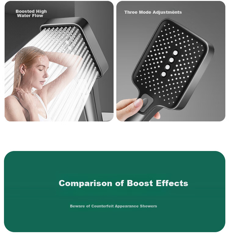 Jiayun [New German Style] Adjustable Rotatable Pressurized Shower Head with Switch High-Pressure Water Flow 9