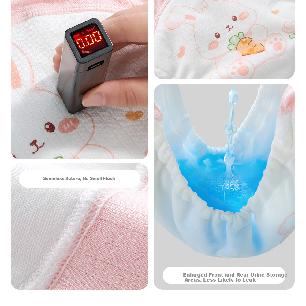 Betis Potty Training Pants Baby Diaper Waterproof Washable Baby Toilet Training Pants Size 110 2-Pack Sweet Rabbit Little Lamb 35
