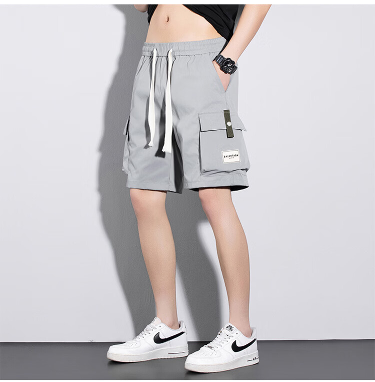GLM Men's Summer Casual Cargo Shorts Loose Fit Trendy Five-Point Pants 21