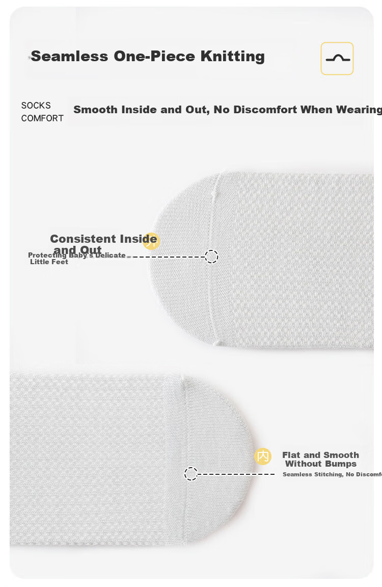 JOYNCLEON Baby Socks Summer Thin Breathable Non-Binding Mid-Calf Cotton Seamless Mesh Socks JYF183113 3