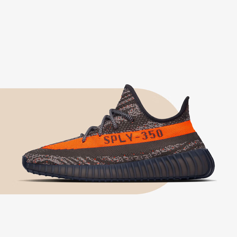 Adidas Yeezy350 Breathable Youth Student Gray-Orange Sneakers, Size 36.5 2