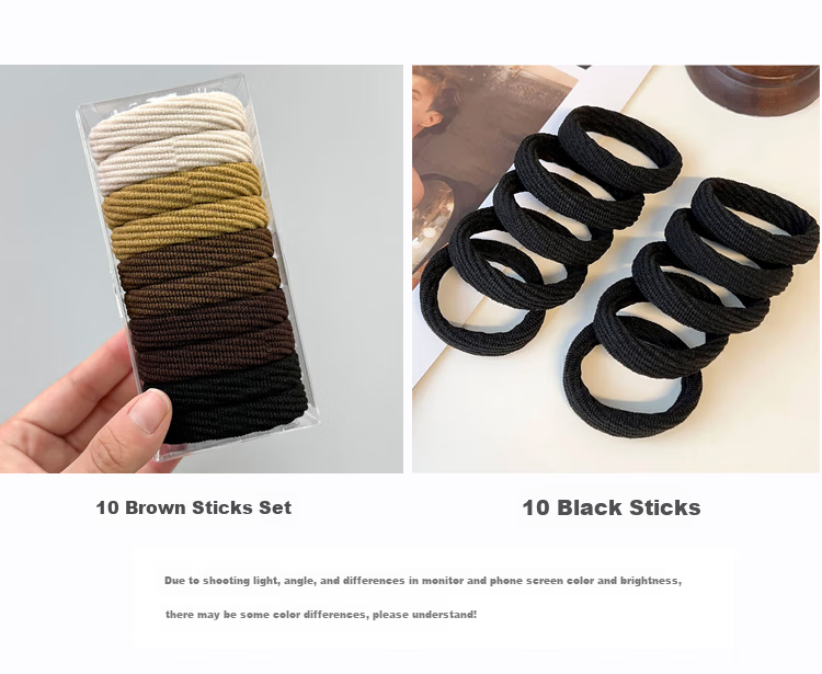 Yefili 10-Pack High Ponytail Hair Ties Durable Spiral Hair Bands Elastic Hair Ropes for Women and Students 3