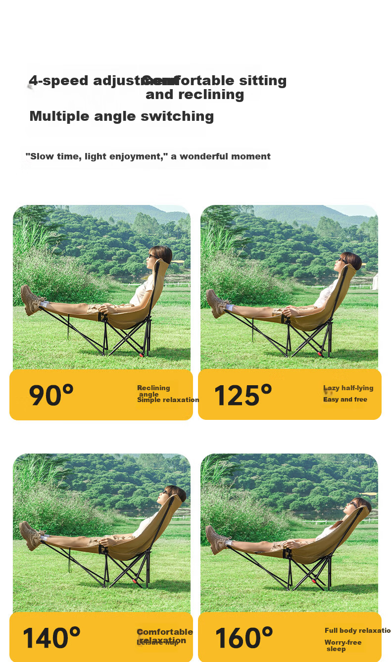 JEEP Outdoor Camping Folding Recliner Ultra-Light Portable Nap Bed Beach Fishing Lazy Chair - Winter Bamboo Green 6
