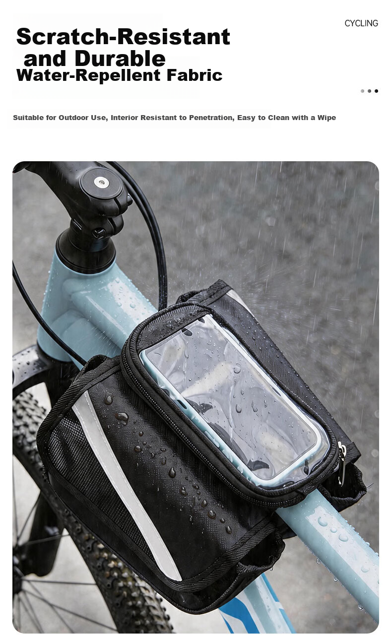 Huangchi Bicycle Frame Bag Front Tube Bag Mountain Road Bike Waterproof Phone Storage Cycling Gear Accessories 8