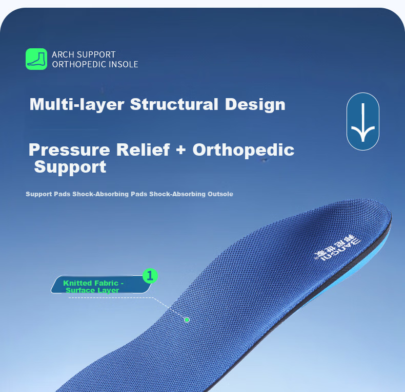 3AnGnI Correction Insoles Flat Foot Sports Support Insoles Bowleg Calf Outward Deviation Shock Absorption Pads M-Shaped Size 42 3