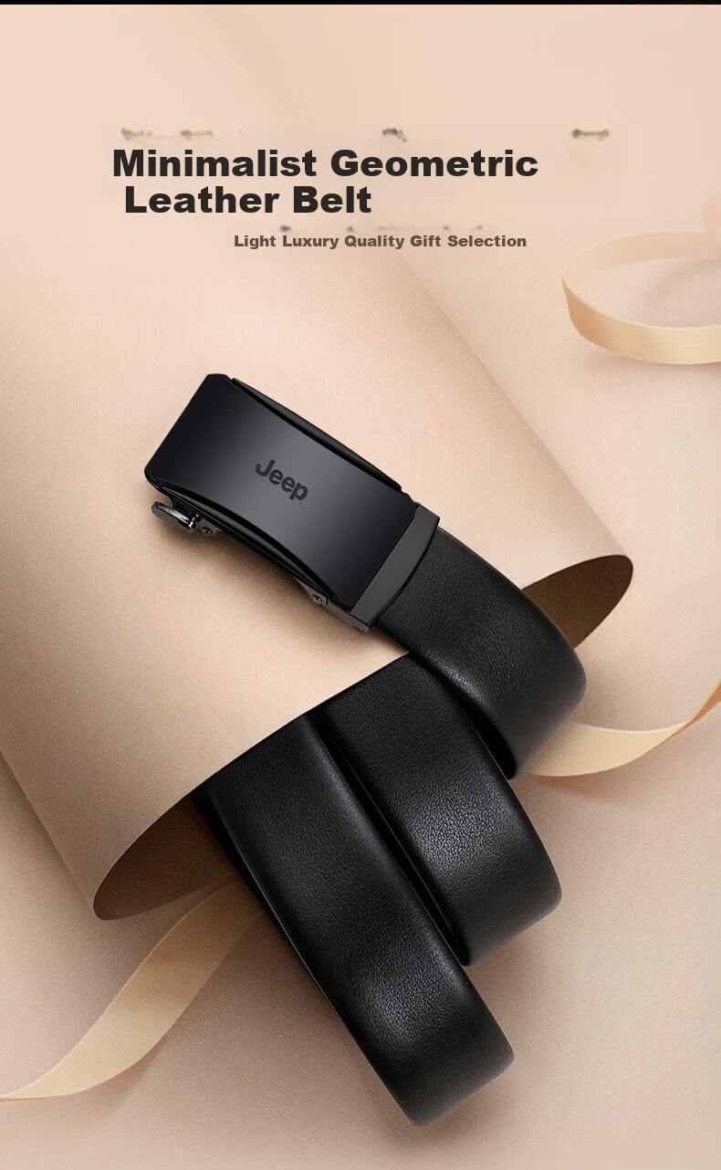 JEEP Men's Genuine Leather Automatic Buckle Belt 2026 New High-End Waistband Gift for Boyfriend Husband 2