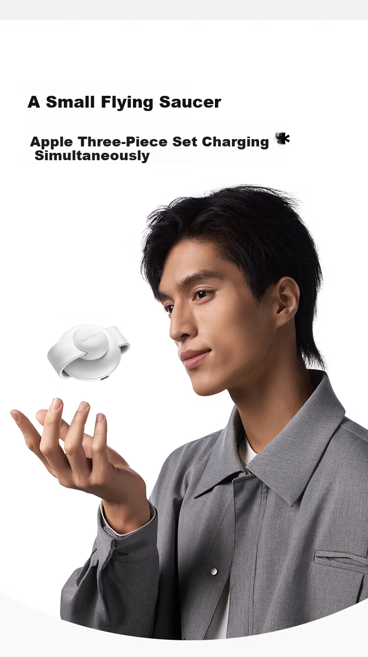 ANKER Anker UFO Wireless Charger 3-in-1 Foldable for iPhone 17 Pro Max Apple Watch AirPods White 5