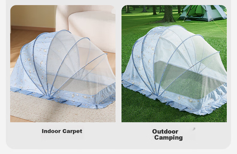 OUYUN Baby Mosquito Net Portable Foldable Newborn Anti-Mosquito Cover Mongolian Tent Baby Crib Mosquito Net Swan Planet Large Size 15