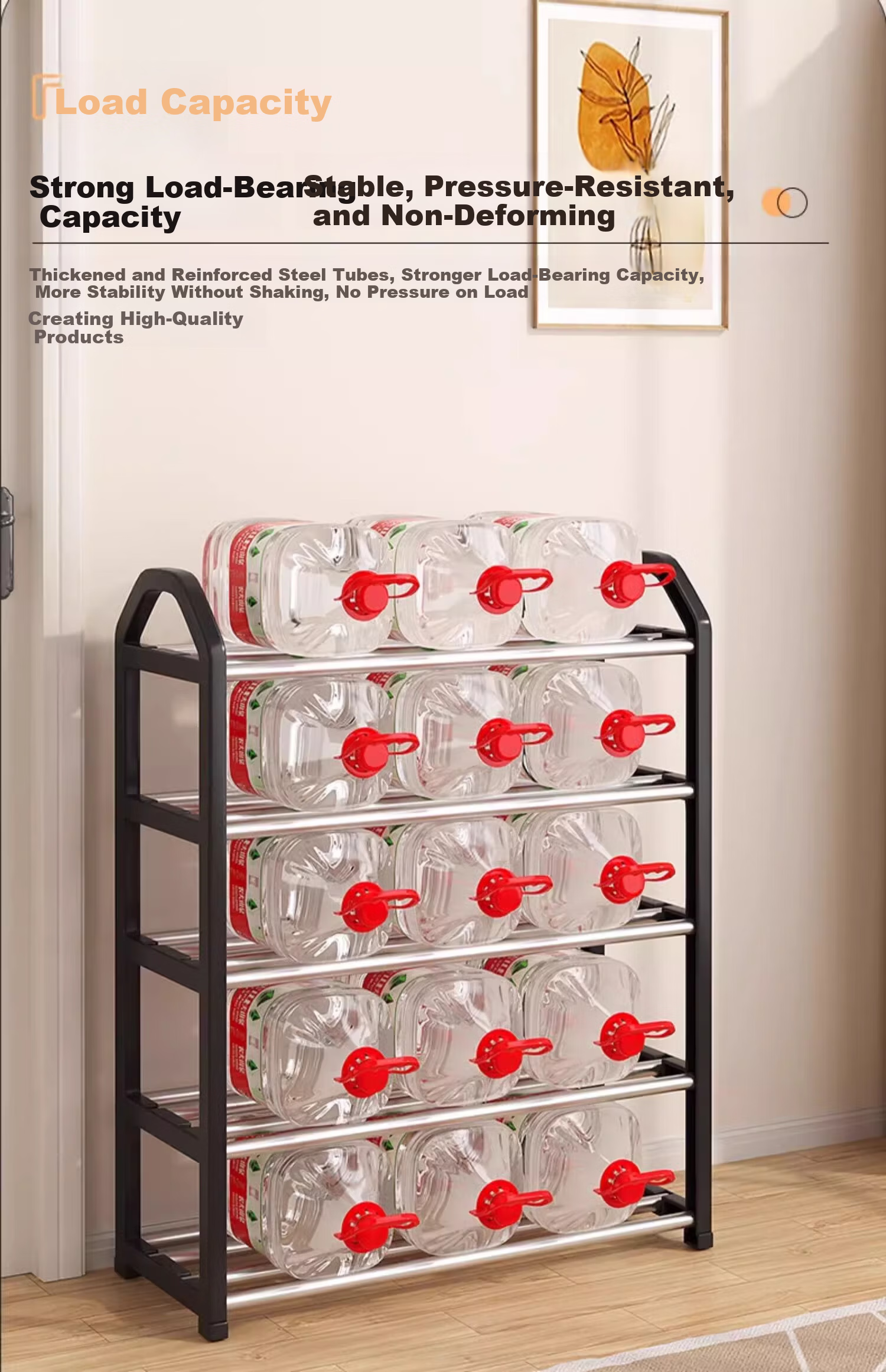 Yi Mo Shoe Rack Simple Shoe Cabinet Multi-layer Storage Shelf Three-tier Black 42cm 6